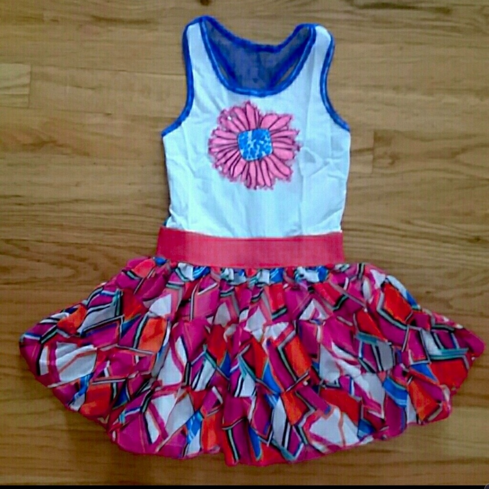 Lipstik Girls NWT Blue Pink Orange Flared Dress